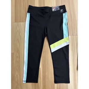 Fila Sport Cropped Active Pants Small NWT Black